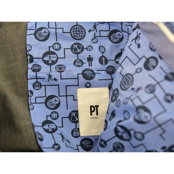 PT Torino Slim Fit Leg Pants Gray Men EU54 US 38 Trousers‎ Techno Washable Wool - Picture 8 of 11